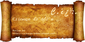 Czinege Ádám névjegykártya